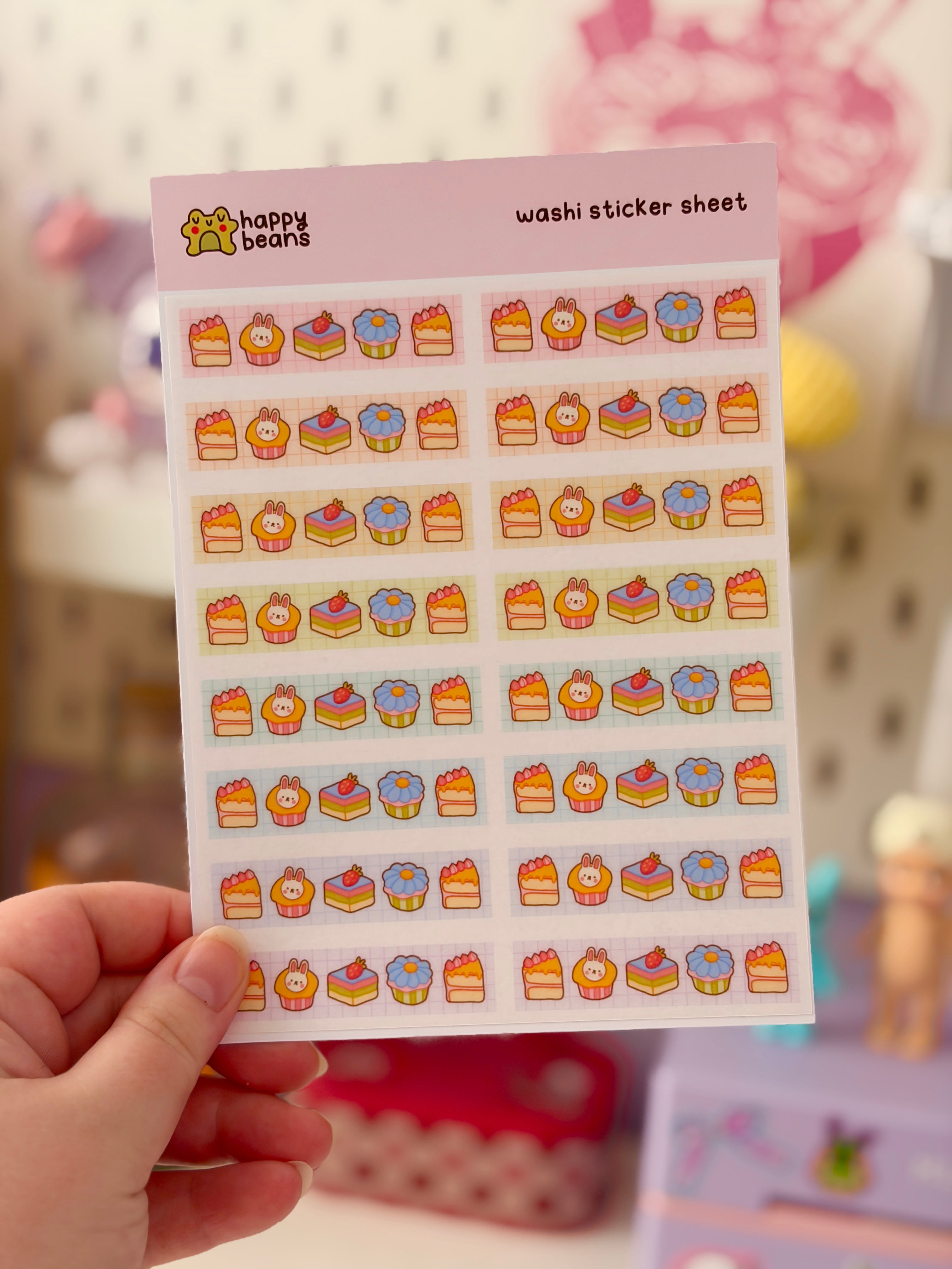 cake washi sticker sheet