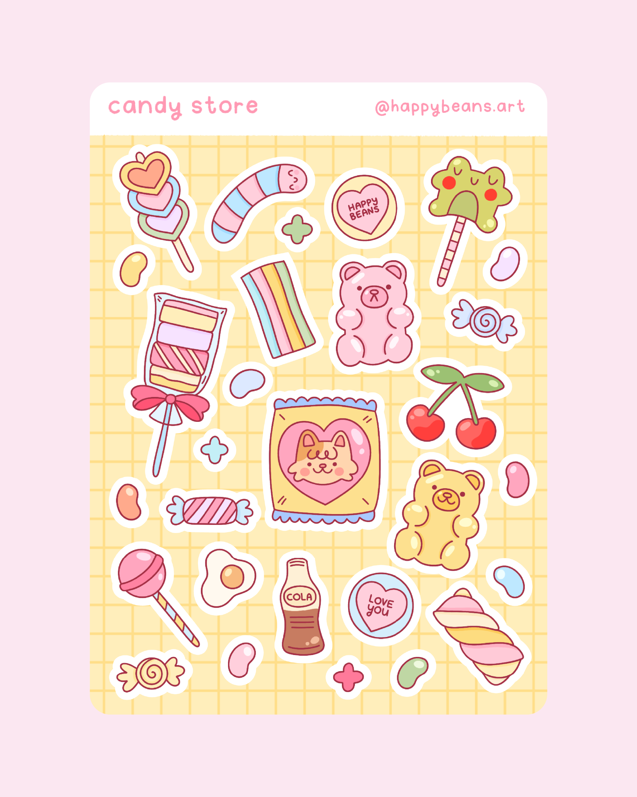 candy store sticker sheet