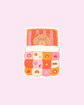 cozy bed die cut sticker