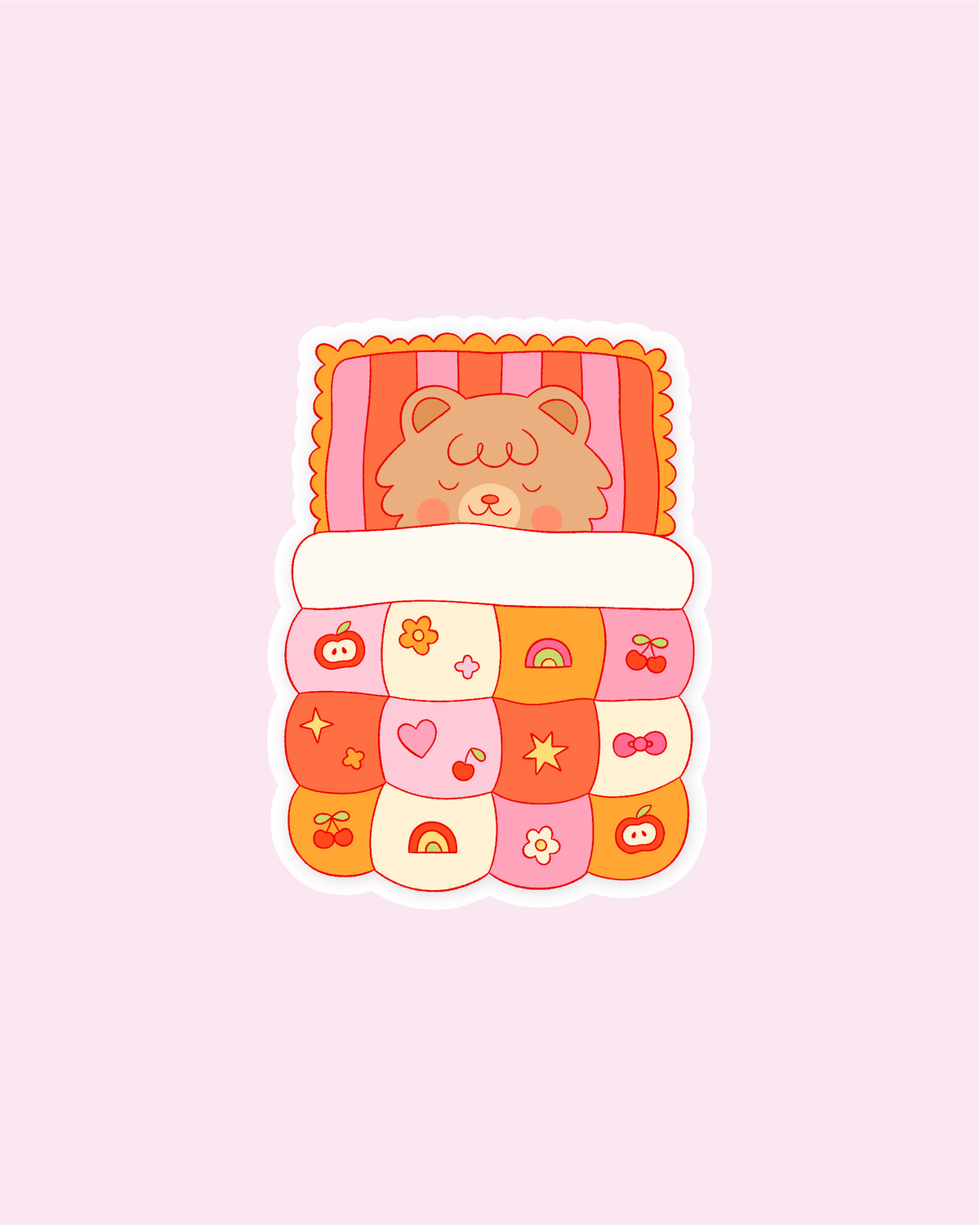 cozy bed die cut sticker
