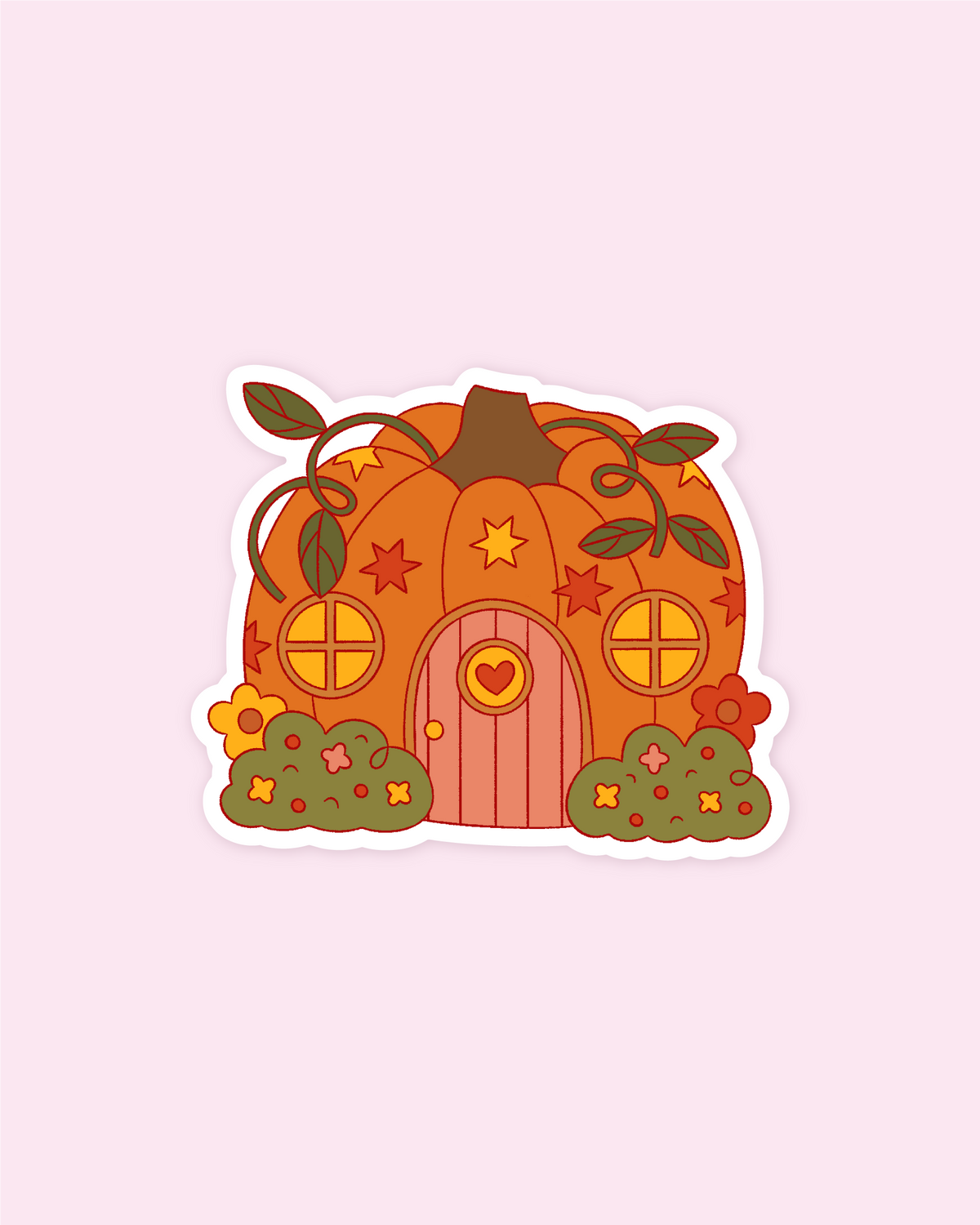 pumpkin die cut sticker