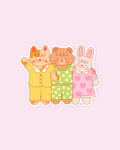 pyjama party die cut sticker